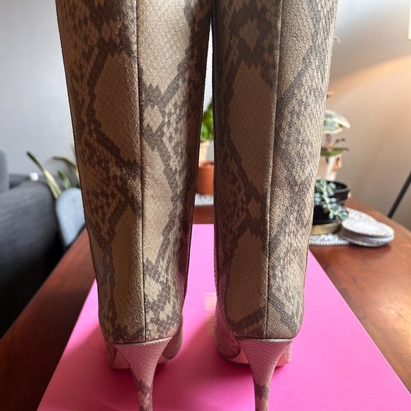 Paris Texas Leather Midi Calf Boot Faded Python Size 38.5 (7.5) US MSRP $775 - Picture 5 of 10